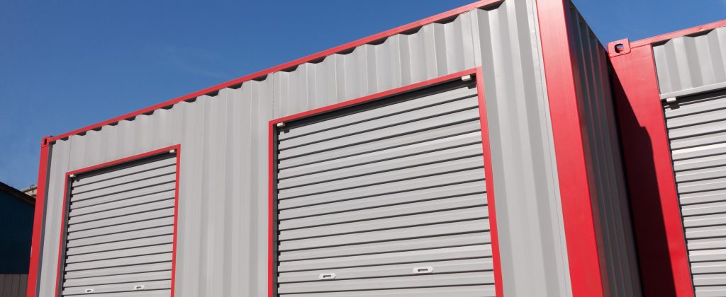 Roll up doors installed onto a shipping container